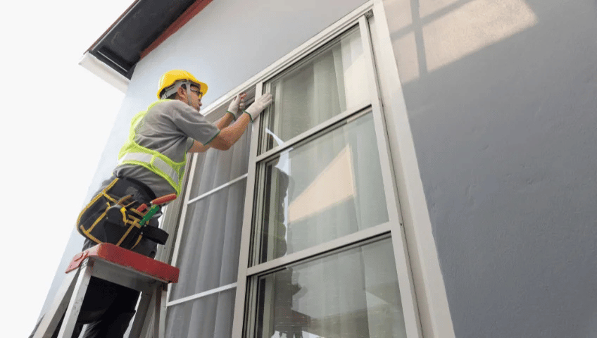 Skilled technicians repairing damaged windows in Denver