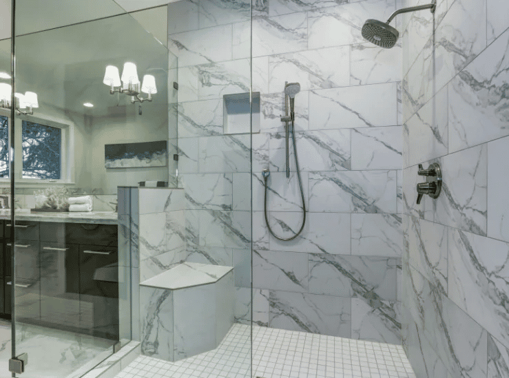 Custom Shower Doors Denver with clear tempered glass