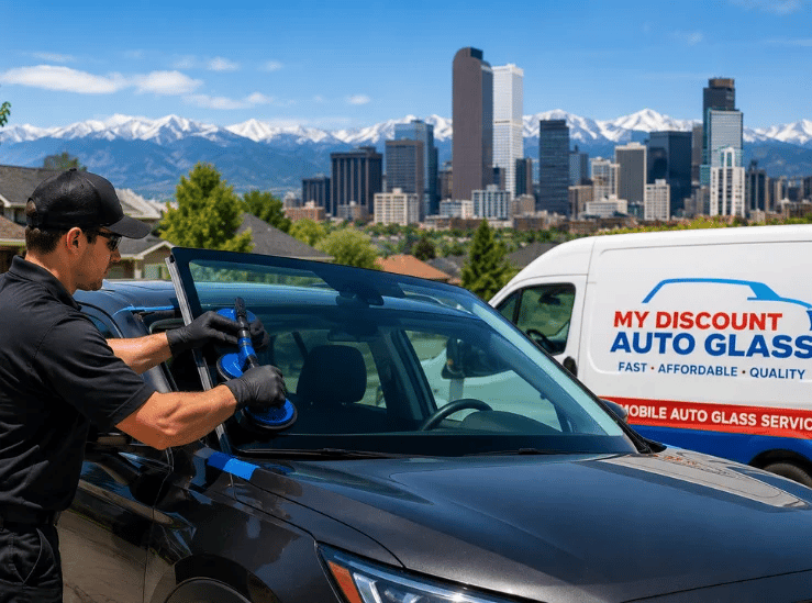 Mobile Windshield Replacement in Denver Colorado at customer location