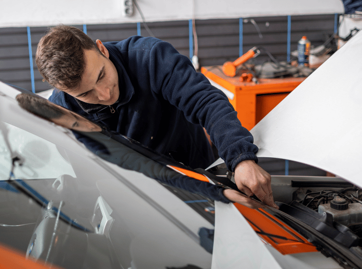 Mobile auto glass repair service for vehicle glass damage